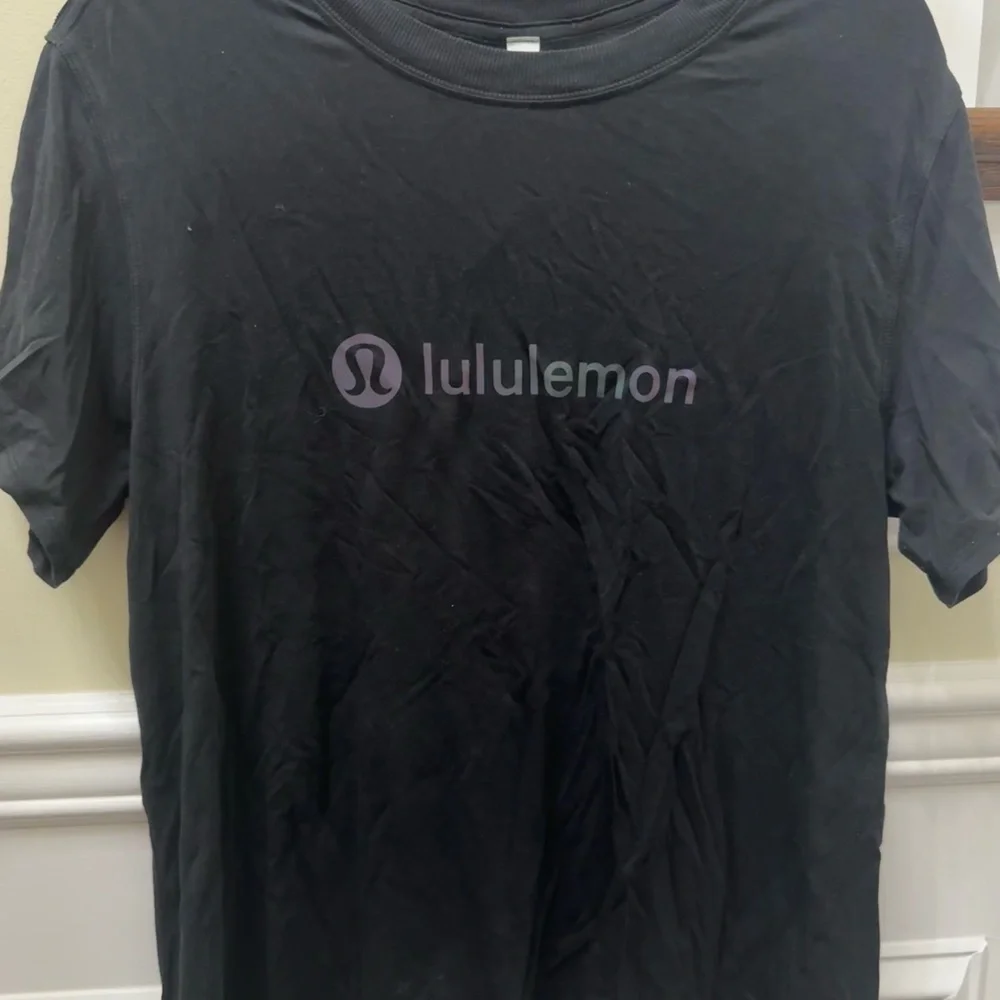 lululemon athletica Black Tee with Multicolor Logo - Picture 2 of 2